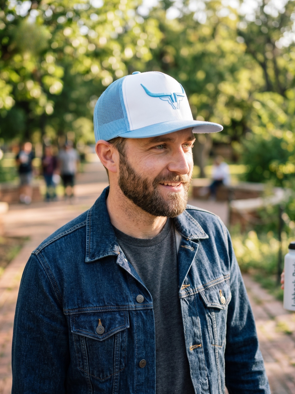 Steel Horn Basic Logo Blue White Blue Hat
