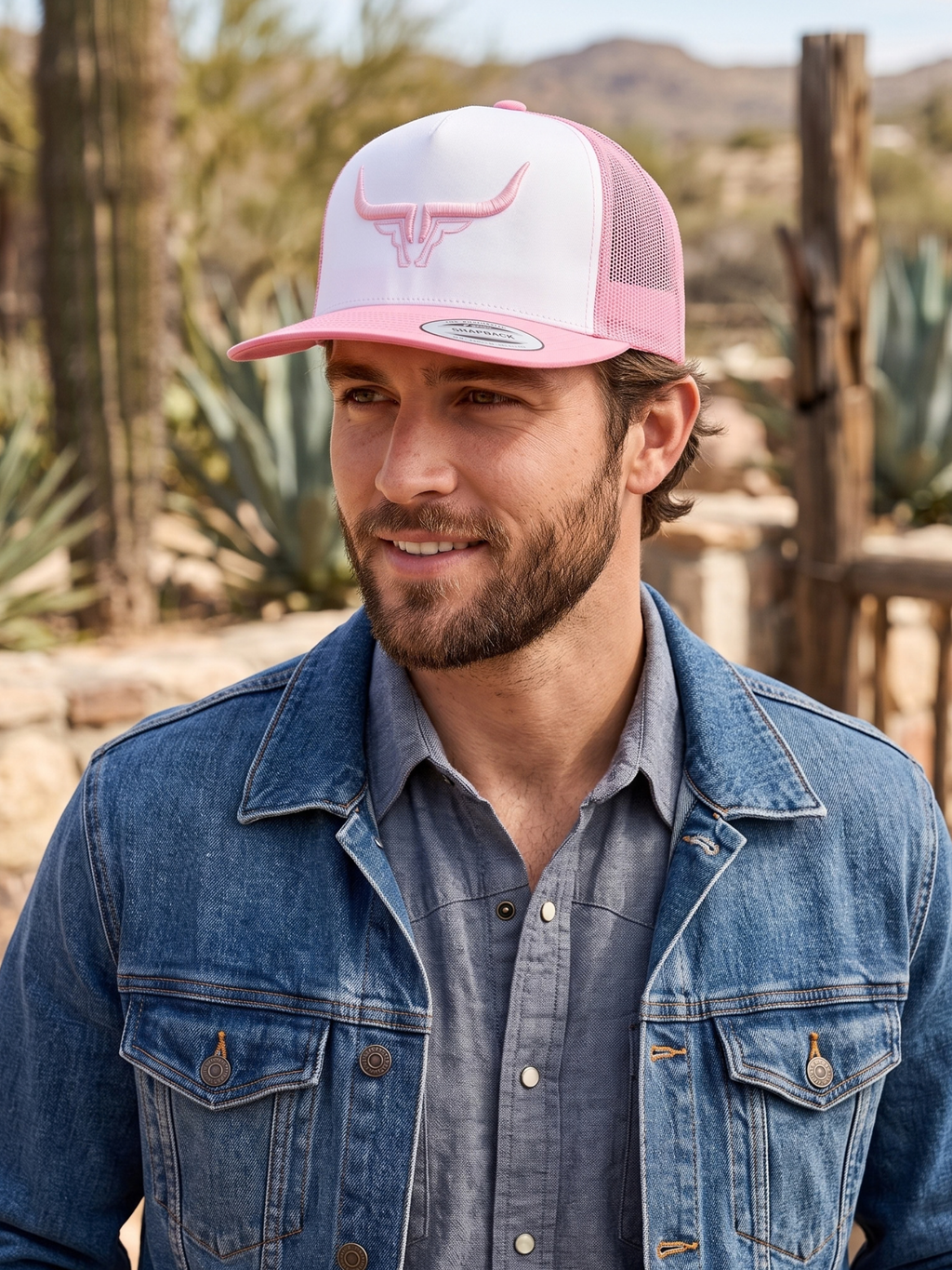 Steel Horn Basic Logo Pink White Pink