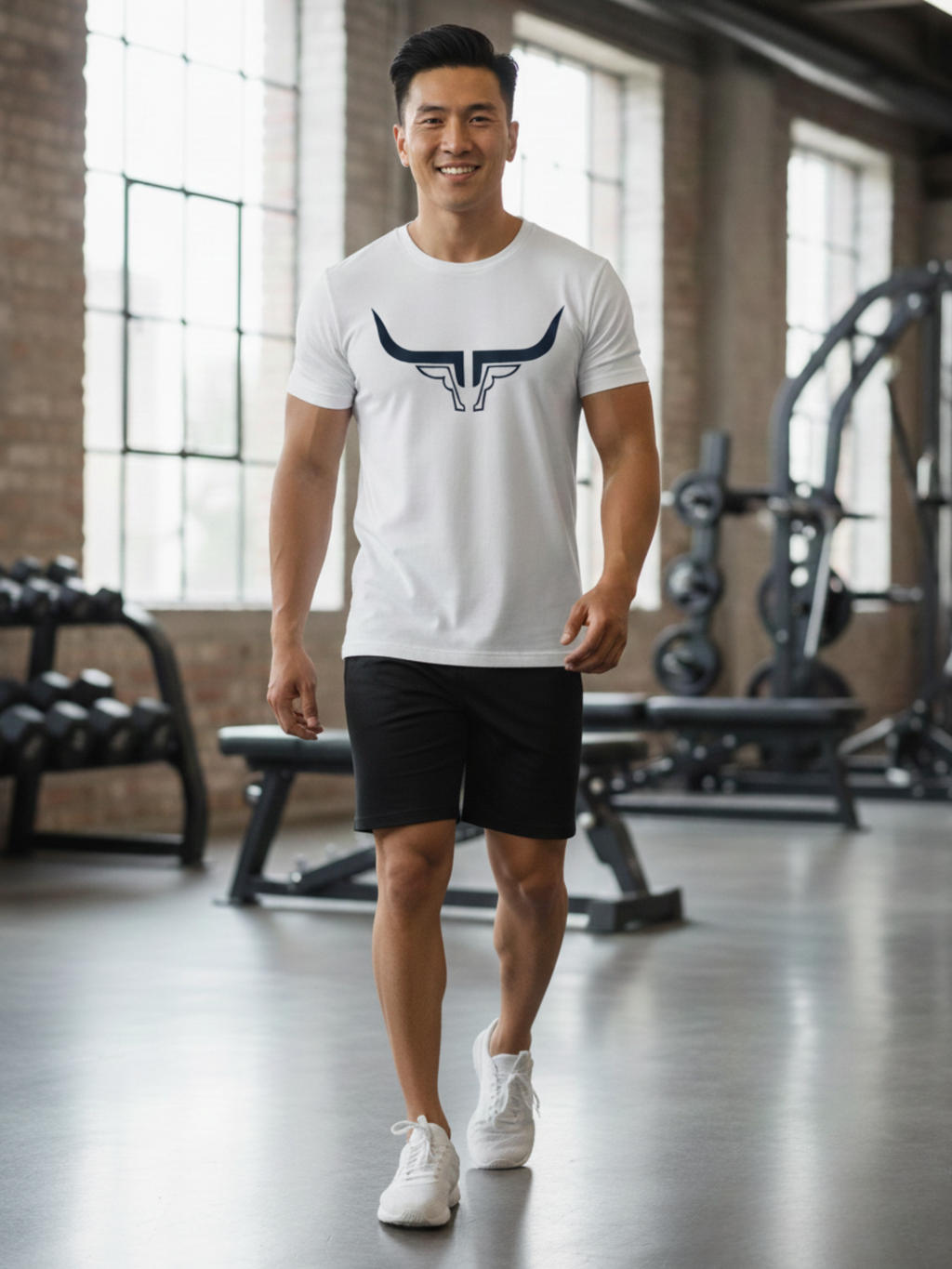 Steel Horn Basic Logo Tee - WHTBLK