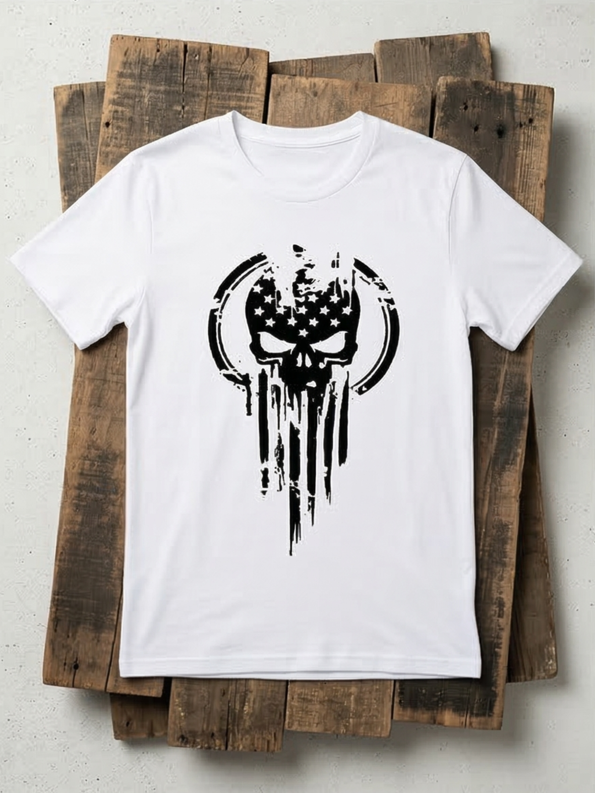 Patriot Skull Tee - White