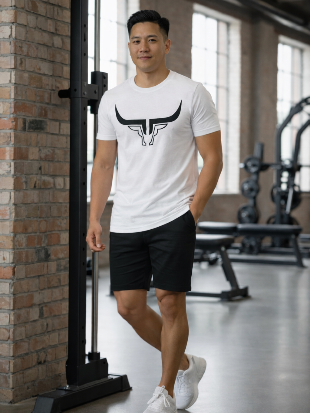 Steel Horn Basic Logo Tee - WHTBLK