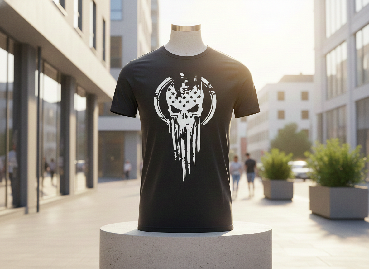 Patriot Skull Tee - Black