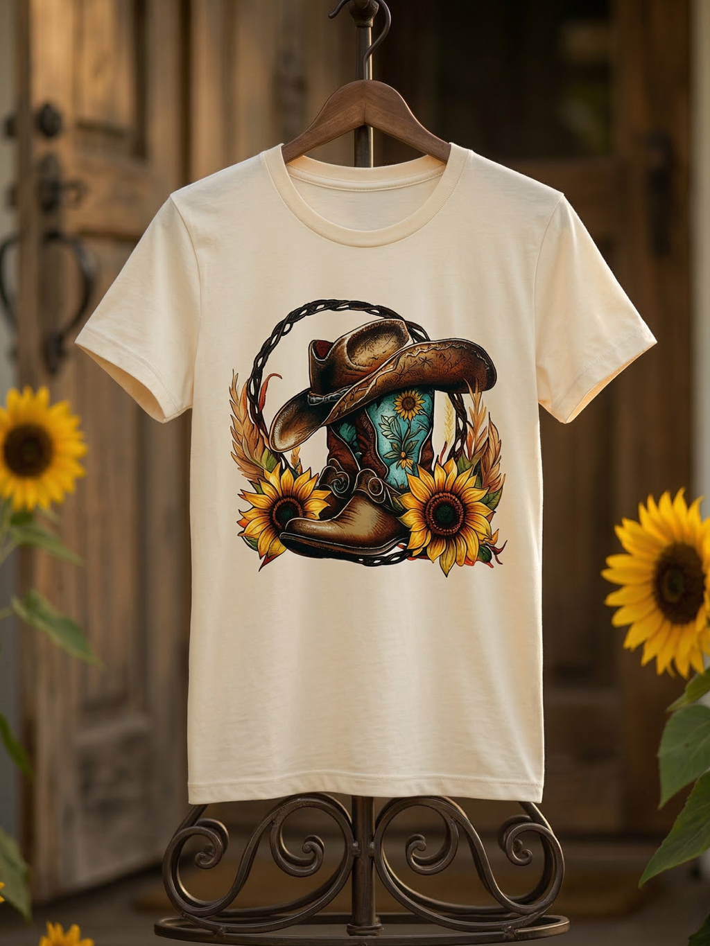 Sunflower Cowboy Boot Tee