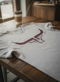 Steel Horn Basic Logo Tee - CREAMRED