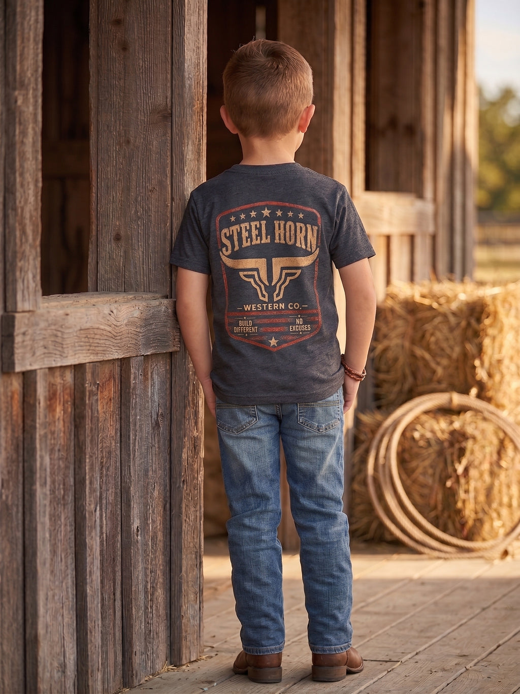 Steel Horn Build Dif No Exc Kid Tee