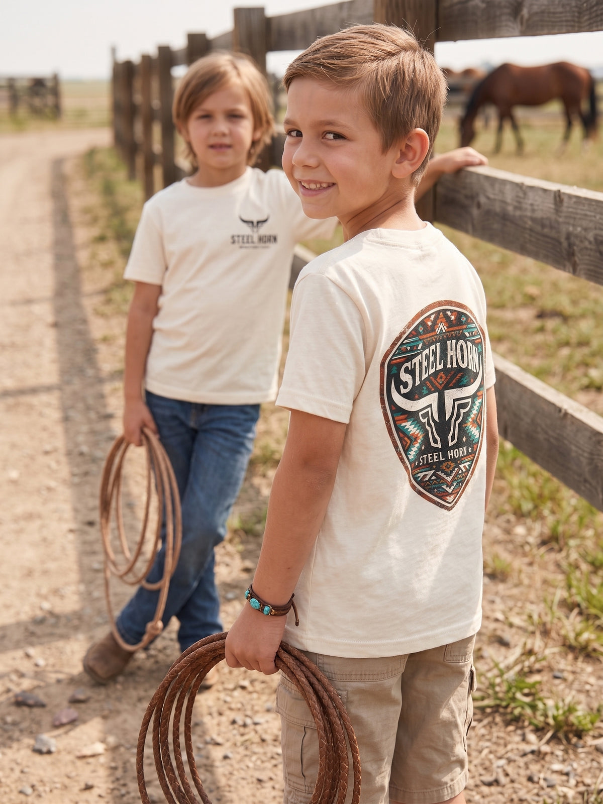 Aztec Steel Horn Logo Kid Tee
