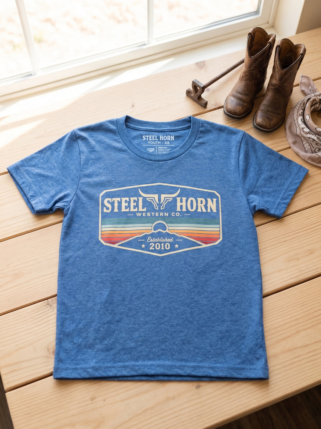 Steel Horn Western Co Azt Est Kid Tee