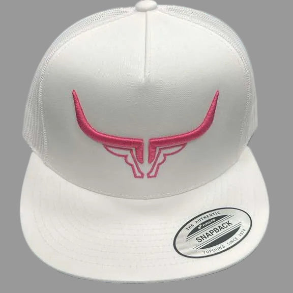 Steel Horn Basic Logo White-Pink Hat