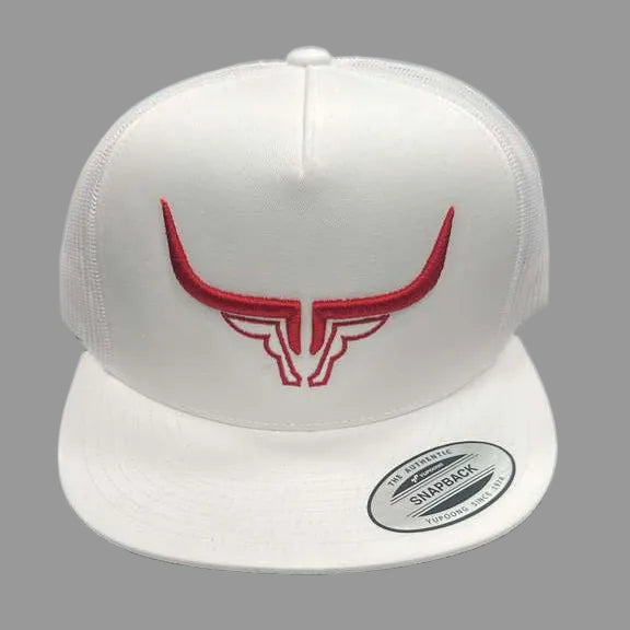 Steel Horn Basic Logo White-Red Hat