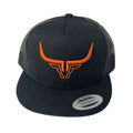 Steel Horn Basic Logo Black-Orange Hat