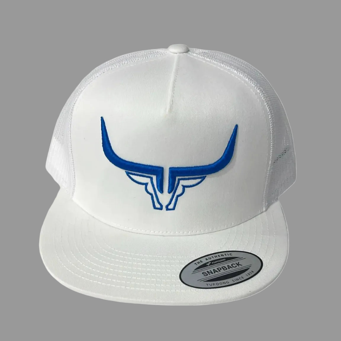 Steel Horn Basic Logo White-Blue Hat