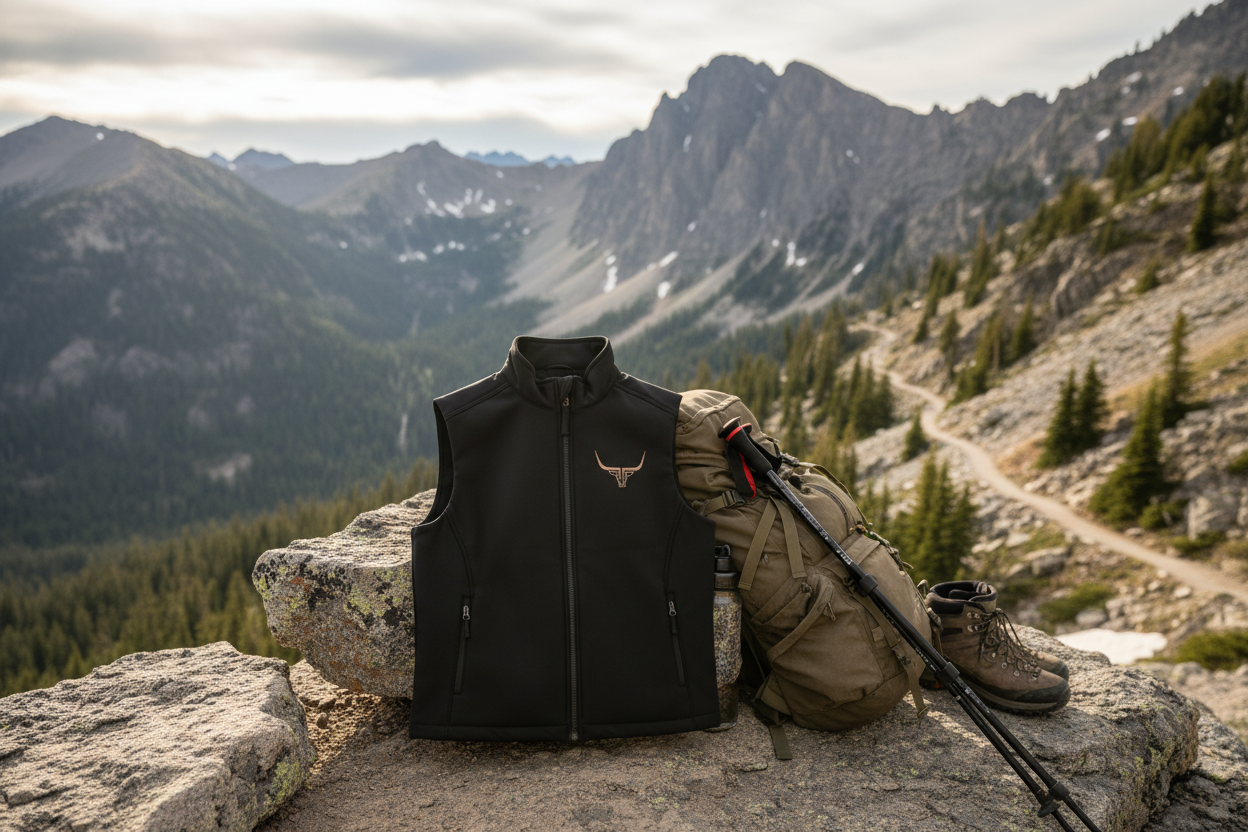Core Softshell Vest in outdoor setting